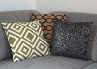 Deko-Kissen Kreise Sofakissen Zierkissen mit Füllung 45x45cm braun schwarz