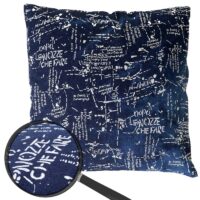 Deko-Kissen Schrift Sofakissen Zierkissen mit Füllung Glanz-Effekt 45x45cm blau