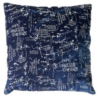 Deko-Kissen Schrift Sofakissen Zierkissen mit Füllung Glanz-Effekt 45x45cm blau