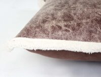 Deko-Kissen Wildlederimitat Sofakissen Zierkissen mit Füllung Fellimitat 45x45cm braun