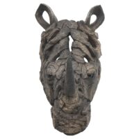 Deko Nashornkopf Schädel Wandtrophäe aus Polyresin 26 cm