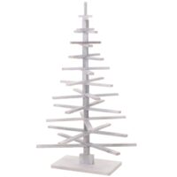 Deko-Weihnachtsbaum 3D-Christbaum Weihnachtsdeko Shabby-Look 130x82x82cm weiss