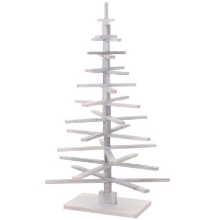 Deko-Weihnachtsbaum 3D-Christbaum Weihnachtsdeko Shabby-Look 130x82x82cm weiss