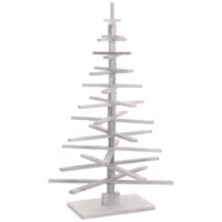 Deko-Weihnachtsbaum 3D-Christbaum Weihnachtsdeko Shabby-Look 130x82x82cm weiss