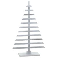 Deko-Weihnachtsbaum 3D-Christbaum Weihnachtsdeko Shabby-Look 130x82x82cm weiss