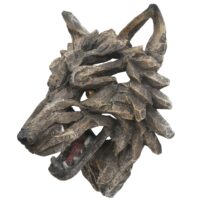 Deko Wolfskopf Schädel aus Polyresin 32 cm Wanddeko