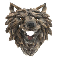 Deko Wolfskopf Schädel aus Polyresin 32 cm Wanddeko