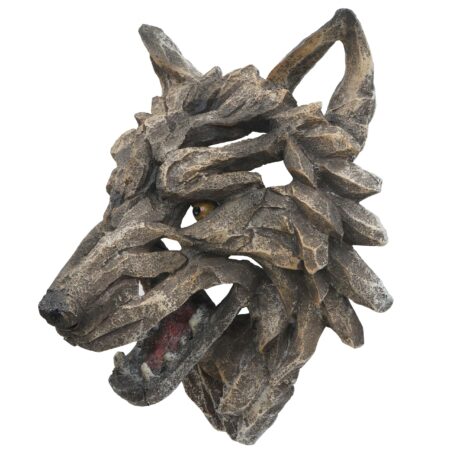 Deko Wolfskopf Schädel aus Polyresin 32 cm Wanddeko