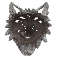 Deko Wolfskopf Schädel aus Polyresin 32 cm Wanddeko