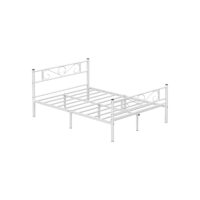 Weisses Metallbettgestell in 160x200 cm für ein stilvolles Schlafzimmer.