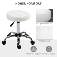Drehhocker höhenverstellbar Kunstleder weiss