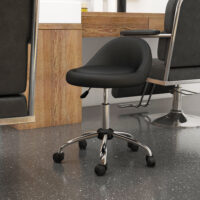 Drehhocker höhenverstellbar mit Rollen für Büro und Praxis schwarz