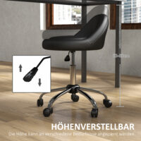 Drehhocker höhenverstellbar mit Rollen für Büro und Praxis schwarz