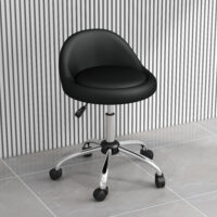 Drehhocker höhenverstellbar mit Rollen für Büro und Praxis schwarz