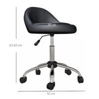 Drehhocker höhenverstellbar mit Rollen für Büro und Praxis schwarz