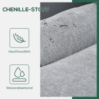 Drehsessel 360 Grad mit Armlehnen und Stahlbeine Chenille grau schwarz