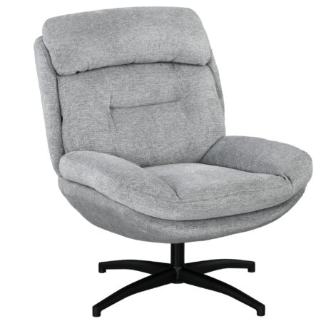 Drehsessel 360 Grad mit Armlehnen und Stahlbeine Chenille grau schwarz
