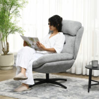 Drehsessel 360 Grad mit Armlehnen und Stahlbeine Chenille grau schwarz