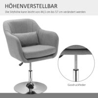 Drehstuhl Retro-Design höhenverstellbar Grau – Produktfoto zeigt modernes Design, hochwertige Materialien und funktionale Eigenschaften ideal für Wohn- oder Arbeitsbereiche. Perfekt als Einrichtungsinspiration oder zur Produktpräsentation in einem Onlineshop.