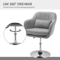 Drehstuhl Retro-Design höhenverstellbar Grau – Produktfoto zeigt modernes Design, hochwertige Materialien und funktionale Eigenschaften ideal für Wohn- oder Arbeitsbereiche. Perfekt als Einrichtungsinspiration oder zur Produktpräsentation in einem Onlineshop.