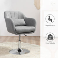 Drehstuhl Retro-Design höhenverstellbar Grau – Produktfoto zeigt modernes Design, hochwertige Materialien und funktionale Eigenschaften ideal für Wohn- oder Arbeitsbereiche. Perfekt als Einrichtungsinspiration oder zur Produktpräsentation in einem Onlineshop.
