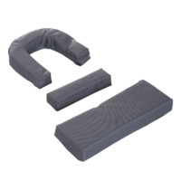 Graue Dreibeinliege mit Lesefenster, perfekt für den Garten.