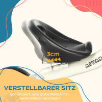 Weisses, verstellbares Dreirad für Kinder von 2-5 Jahren, mit praktischem Fahrradkorb. Ein vielseitiges Kinderfahrzeug für die ersten Fahrten.