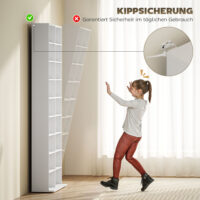 DVD Regal hoch mit 14 Fächern für CDs und Blu-rays weiss