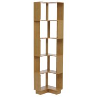 Eck-Bücherregal Eckregal Standregal Wohnregal 5 Ebenen 175x40x40cm Bambus-Optik