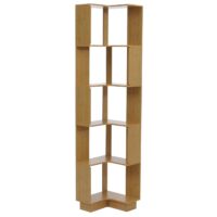 Eck-Bücherregal Eckregal Standregal Wohnregal 5 Ebenen 175x40x40cm Bambus-Optik