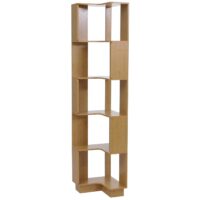 Eck-Bücherregal Eckregal Standregal Wohnregal 5 Ebenen 175x40x40cm Bambus-Optik