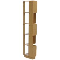 Eck-Bücherregal Eckregal Standregal Wohnregal 5 Ebenen 175x40x40cm Bambus-Optik