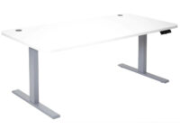 Eck-Schreibtisch elektrisch höhenverstellbar mit Memory Natur-weiss