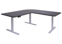 Eck-Schreibtisch elektrisch höhenverstellbar mit Memory Schwarz-grau