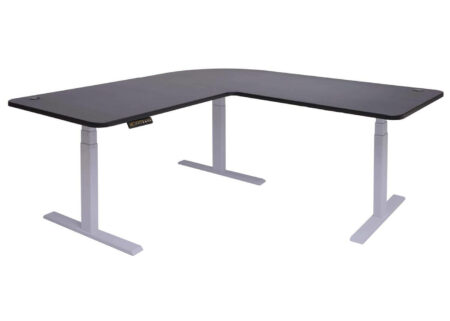 Eck-Schreibtisch elektrisch höhenverstellbar mit Memory Schwarz-grau