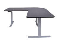 Eck-Schreibtisch elektrisch höhenverstellbar mit Memory Schwarz-grau