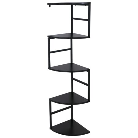 Eckregal Hängeregal Wandregal Winkelregal 5 Ebenen Industrial 128x30x30cm schwarz