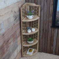 Eckregal JAM-K85 Standregal klappbar 110cm braun Geflecht braun