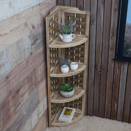 Eckregal JAM-K85 Standregal klappbar 110cm braun Geflecht braun