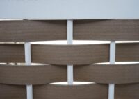 Eckregal JAM-K85 Standregal klappbar 110cm weiss Geflecht braun