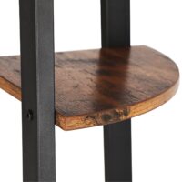 Eckregal Standregal 4 Ebenen Industriestil Holz Braun Schwarz