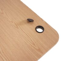 Elektrisch höhenverstellbarer Eckschreibtisch 178x178 cm hellbraun-schwarz