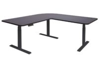 Elektrisch höhenverstellbarer Eckschreibtisch schwarz 178x178 cm