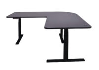 Elektrisch höhenverstellbarer Eckschreibtisch schwarz 178x178 cm