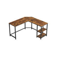 Eckschreibtisch Schreibtisch L-Form Regale Büro Braun Schwarz