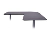 Schwarze Eck-Schreibtischplatte 90° MVG-zertifiziert