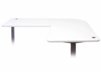 Weiße Eck-Schreibtischplatte 90° MVG-zertifiziert