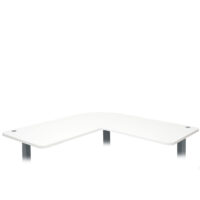 Weiße Eck-Schreibtischplatte 90° MVG-zertifiziert