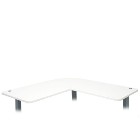 Weiße Eck-Schreibtischplatte 90° MVG-zertifiziert