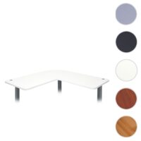 Weiße Eck-Schreibtischplatte 90° MVG-zertifiziert